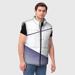 Мужской жилет Абстрактный белый и фиолетовый паттерн, цвет: 3D-светло-серый — фото 2