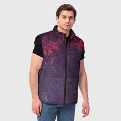 Мужской жилет Наскальная чёрная текстура с красными брызгами, цвет: 3D-черный — фото 2