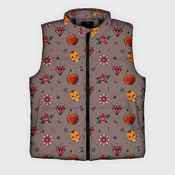 Мужской жилет Паттерн с татуировками в стиле олдскул, цвет: 3D-черный