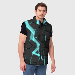 Мужской жилет Голубой неон, цвет: 3D-черный — фото 2
