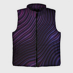 Мужской жилет Фиолетово-синяя волнообразная абстракция, цвет: 3D-черный