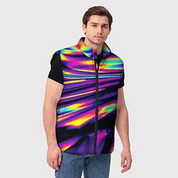Мужской жилет Glitch colors, цвет: 3D-черный — фото 2