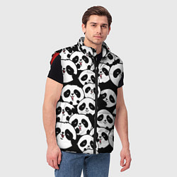 Мужской жилет Весёлые панды, цвет: 3D-красный — фото 2
