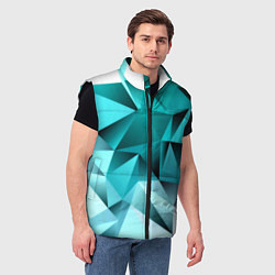 Мужской жилет Green abstraction, цвет: 3D-черный — фото 2