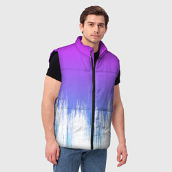 Мужской жилет Фиолетовый градиент с потертостями, цвет: 3D-черный — фото 2