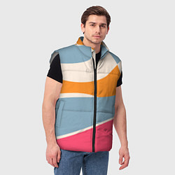 Мужской жилет Разноцветная абстракция в стиле модерн, цвет: 3D-светло-серый — фото 2