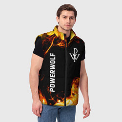 Мужской жилет Powerwolf и пылающий огонь, цвет: 3D-черный — фото 2