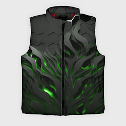 Мужской жилет Объемные черные и зеленые линии, цвет: 3D-красный