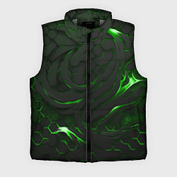 Мужской жилет Разломленные плиты с зеленым пламенем