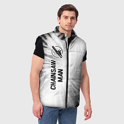 Мужской жилет Chainsaw Man glitch на светлом фоне: по-вертикали, цвет: 3D-черный — фото 2