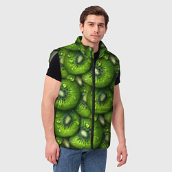 Мужской жилет Сочная текстура из киви, цвет: 3D-светло-серый — фото 2