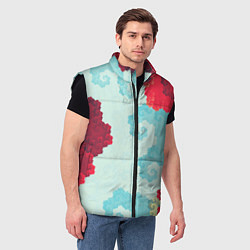 Мужской жилет Пиксельный цветочный паттерн, цвет: 3D-черный — фото 2