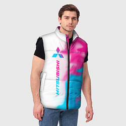 Мужской жилет Mitsubishi neon gradient style: по-вертикали, цвет: 3D-черный — фото 2