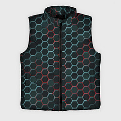 Мужской жилет Соты, красный и голубой неон, цвет: 3D-черный