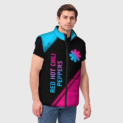 Мужской жилет Red Hot Chili Peppers - neon gradient: надпись, си, цвет: 3D-черный — фото 2