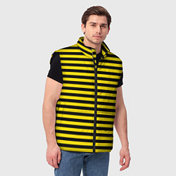 Мужской жилет Черно-желтые осиные полосы, цвет: 3D-черный — фото 2