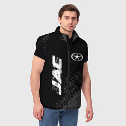 Мужской жилет JAC speed на темном фоне со следами шин: надпись,, цвет: 3D-черный — фото 2