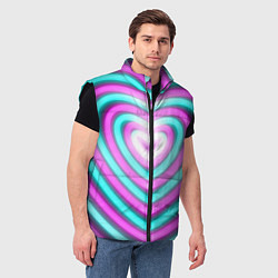 Мужской жилет Неоновые сердца, цвет: 3D-черный — фото 2