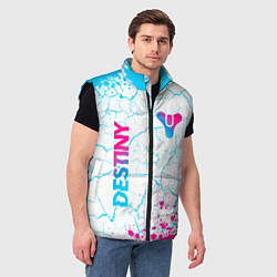 Мужской жилет Destiny neon gradient style: надпись, символ, цвет: 3D-черный — фото 2
