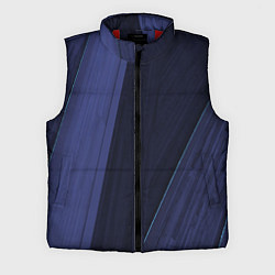 Мужской жилет Синие и тёмные полосы, цвет: 3D-красный