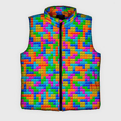 Мужской жилет Крупные блоки Тетрис, цвет: 3D-красный