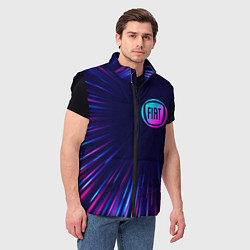 Мужской жилет Fiat neon speed lines, цвет: 3D-черный — фото 2