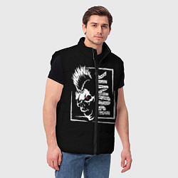 Мужской жилет Панк - череп с ирокезом, цвет: 3D-черный — фото 2