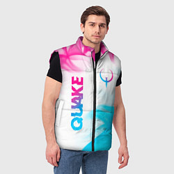 Мужской жилет Quake neon gradient style: надпись, символ, цвет: 3D-черный — фото 2