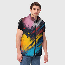 Мужской жилет Разлив акварели, цвет: 3D-светло-серый — фото 2