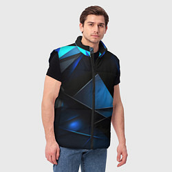 Мужской жилет Черные и синие элементы, цвет: 3D-черный — фото 2
