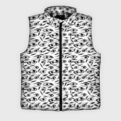 Мужской жилет Море глаз на белом фоне, цвет: 3D-черный