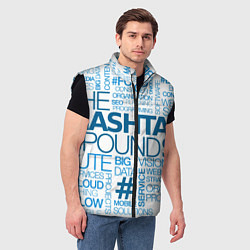 Мужской жилет Хештеги, цвет: 3D-черный — фото 2