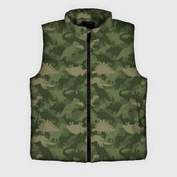 Мужской жилет Камуфляж из динозавров, цвет: 3D-черный