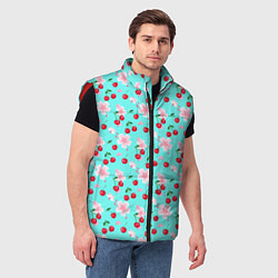 Мужской жилет Паттерн цветущая вишня, цвет: 3D-красный — фото 2