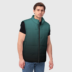 Мужской жилет Градиент зелено-черный, цвет: 3D-черный — фото 2