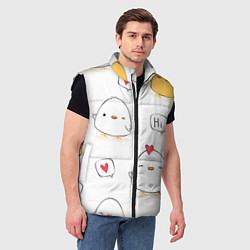 Мужской жилет Привет цыпленок, цвет: 3D-черный — фото 2