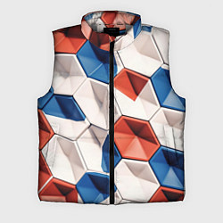 Мужской жилет Белые синие красные плитки