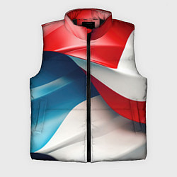Мужской жилет Белые синие красные объемные волны