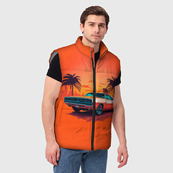 Мужской жилет Ретро автомобиль, цвет: 3D-светло-серый — фото 2