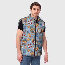 Мужской жилет Пляжные гномы, цвет: 3D-светло-серый — фото 2