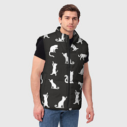 Мужской жилет White cats, цвет: 3D-черный — фото 2