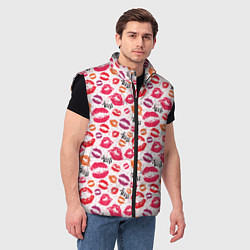 Мужской жилет Поцелуи - kiss, цвет: 3D-черный — фото 2