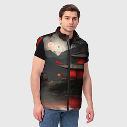 Мужской жилет Домик у озера, цвет: 3D-красный — фото 2