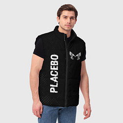 Мужской жилет Placebo glitch на темном фоне: надпись, символ, цвет: 3D-черный — фото 2
