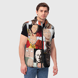 Мужской жилет Saitama - many faces, цвет: 3D-светло-серый — фото 2