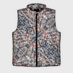 Мужской жилет Сине-бело-красные иероглифы, цвет: 3D-черный