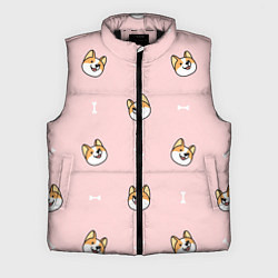 Мужской жилет Pink corgi, цвет: 3D-черный