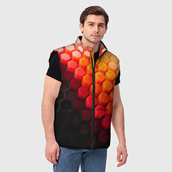 Мужской жилет Hexagon orange, цвет: 3D-черный — фото 2