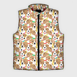 Мужской жилет Джек рассел терьер в разноцветных ошейниках, цвет: 3D-красный