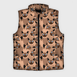 Мужской жилет Сиамские кошки с голубыми глазами, цвет: 3D-светло-серый